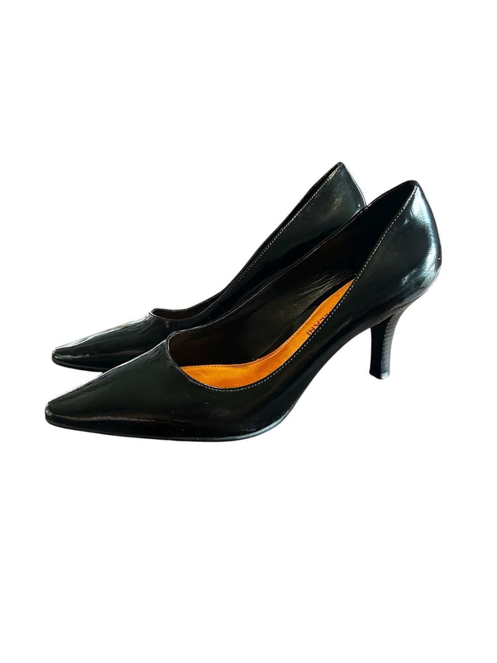 Antonio Melani Black Patent Leather Pointed Toe Heels Pumps Shoes Womens 7M